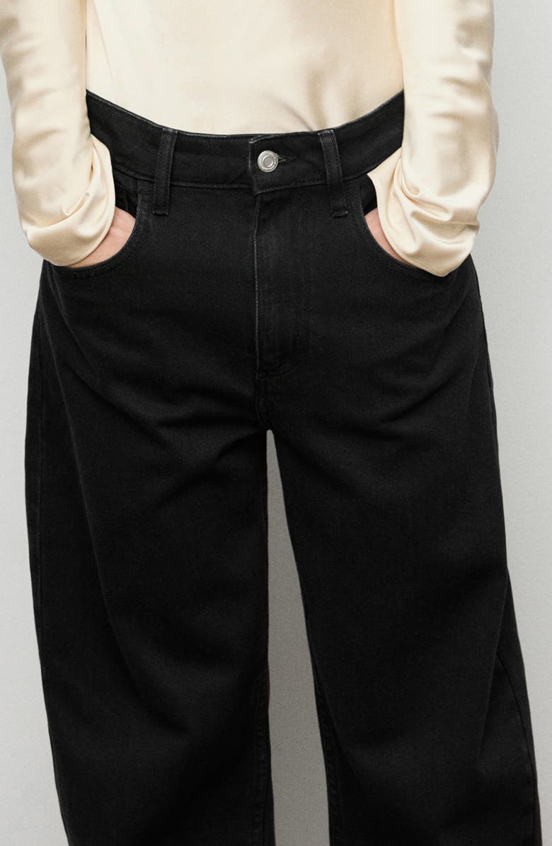 MANGO High Waist Balloon Jeans, Alternate, color, Black Denim