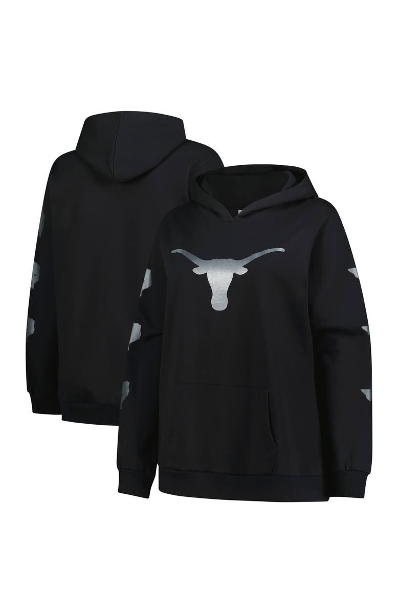 FANATICS Women
s Fanatics Black Texas Longhorns Plus Size Sleeve Hit Pullover Hoodie, Main, color, Black