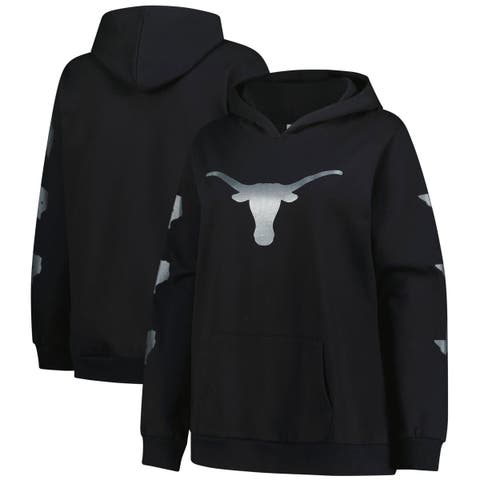 Women
s Fanatics Black Texas Longhorns Plus Size Sleeve Hit Pullover Hoodie