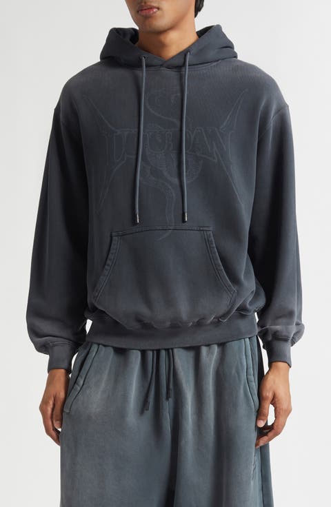 Slouch Oversize Fleece Graphic Hoodie