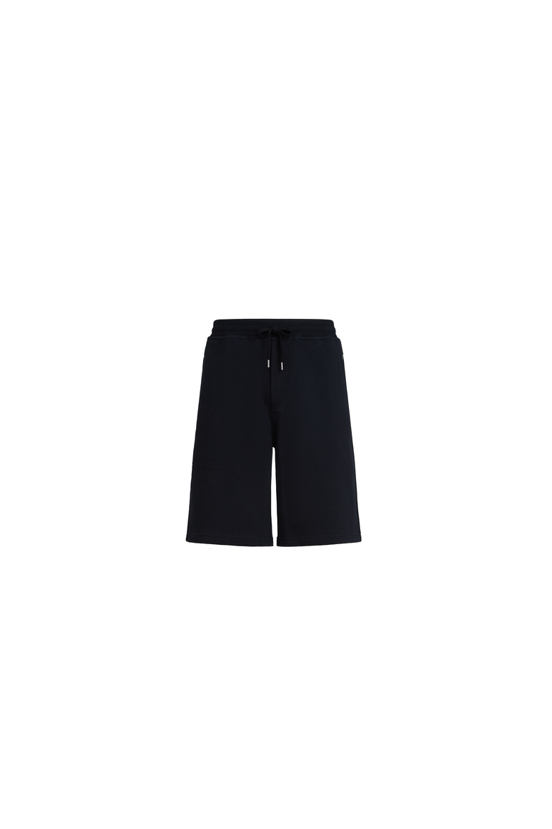 Techno cotton French terry Bermuda shorts, Alternate, color, Black
