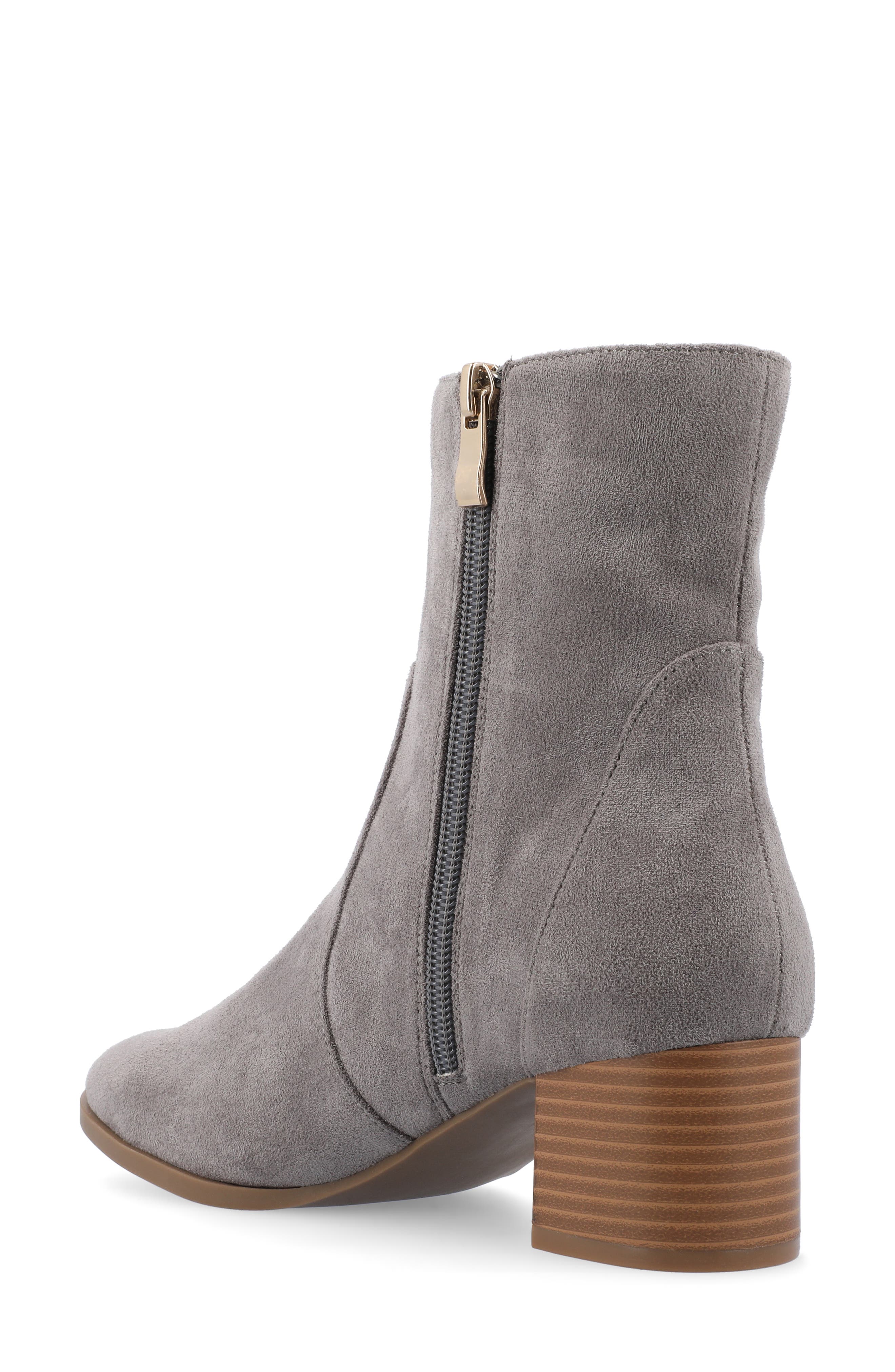 Journee Collection Hayven Block Heel Bootie, Alternate, color, Grey