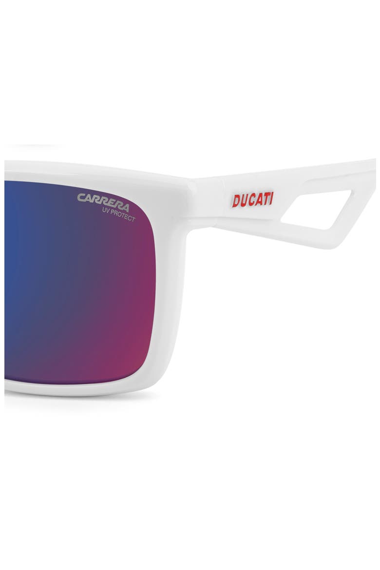 Carduc 57mm Rectangular Sunglasses, Alternate, color, WHITE/ BLUE ML