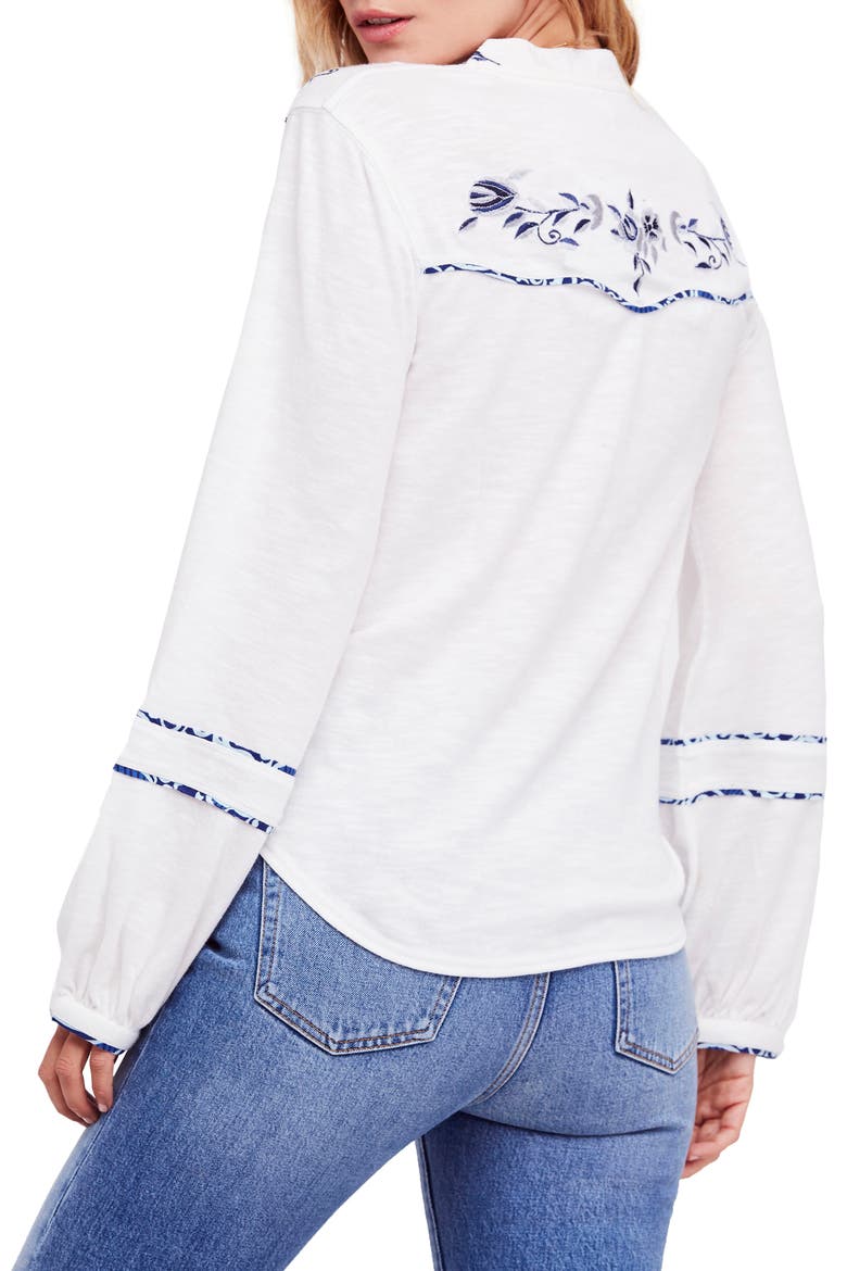 Sundance Kid Western Henley, Alternate, color, IVORY