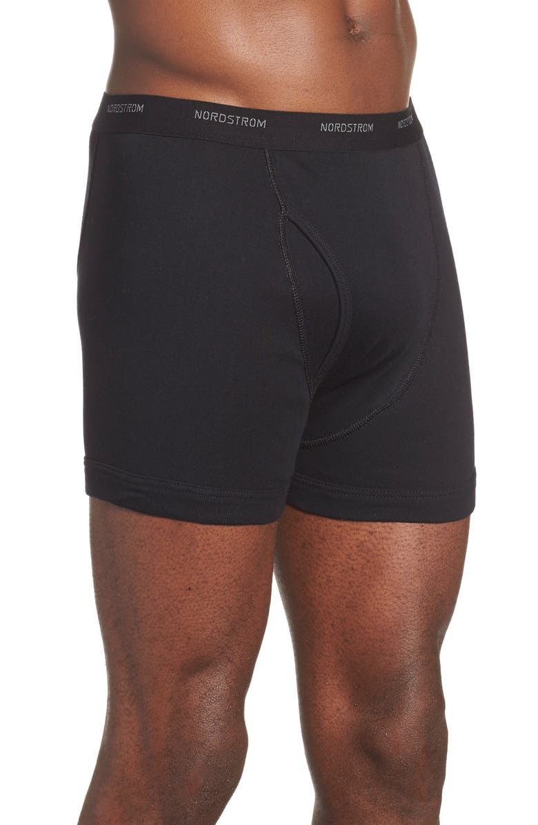 Nordstrom 3-Pack Supima<sup>®</sup> Cotton Boxer Briefs, Alternate, color, Black