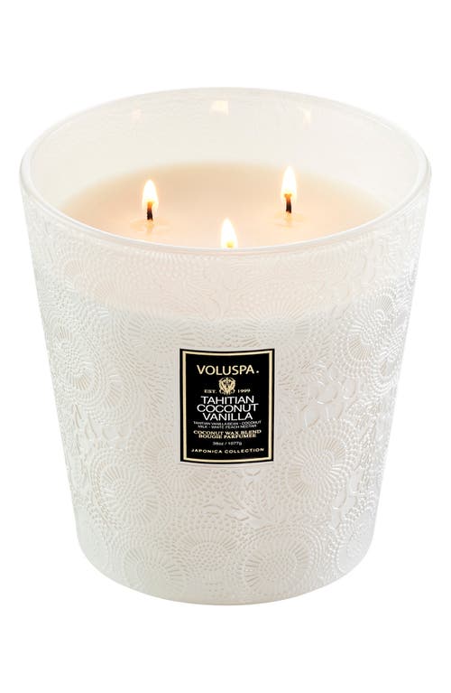 Voluspa Tahitian Coconut Vanilla Three-wick Hearth Candle In Neutral