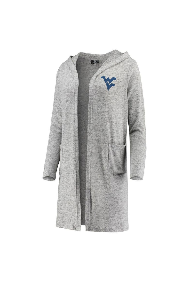 Women's Heathered Gray West Virginia Mountaineers Cuddle Soft Duster Tri-Blend Hooded Cardigan, Alternate, color, Heather Gray
