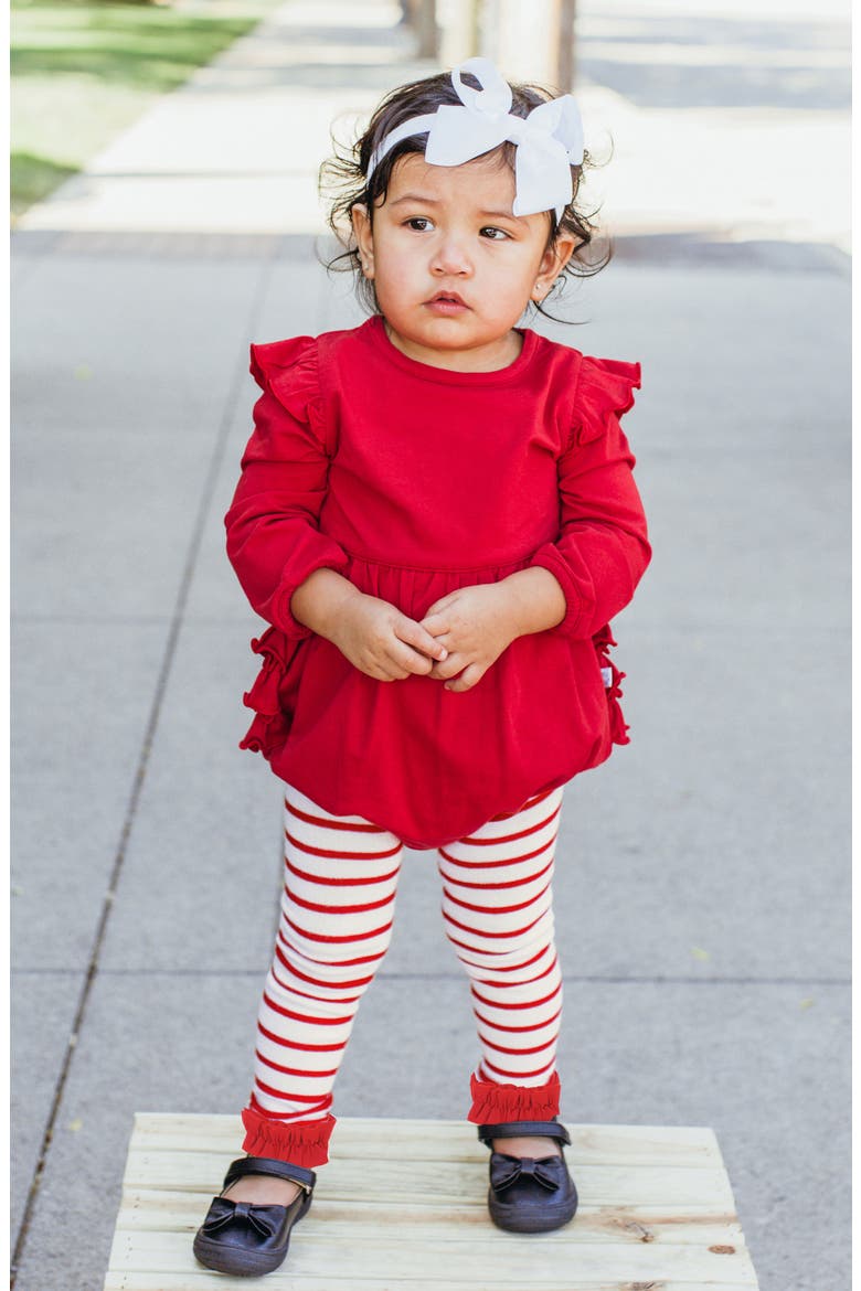 Bubble Romper, Headband & Tights Set, Alternate, color, RED