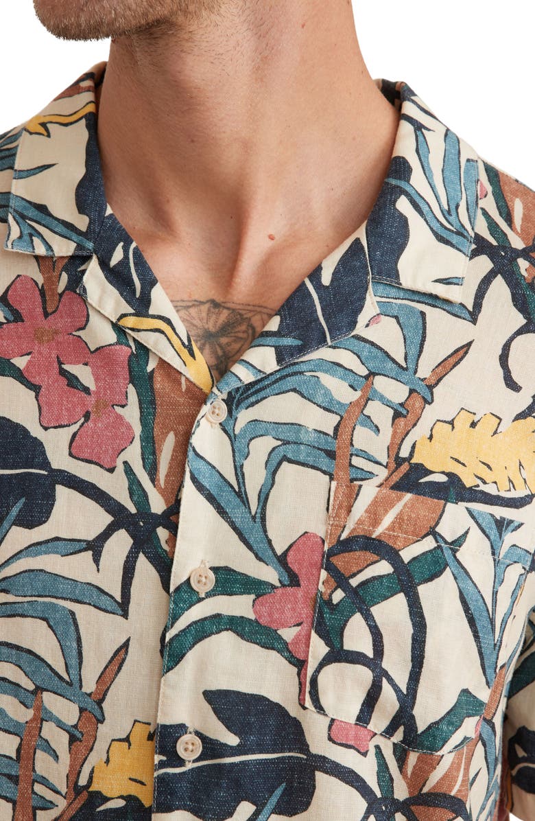 Marine Layer Floral Short Sleeve Camp Shirt, Alternate, color, 