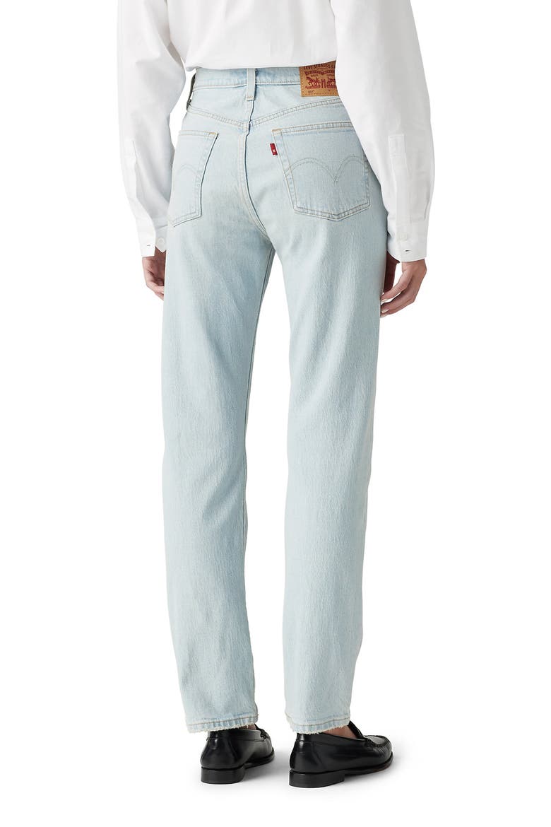501® High Waist Straight Leg Jeans, Alternate, color, STEPPED AWAY