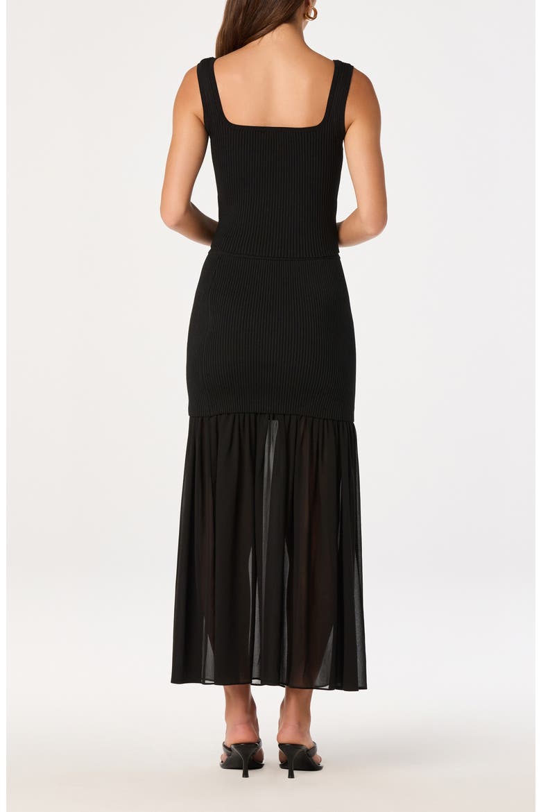 Halie Mixed Media Maxi Skirt, Alternate, color, BLACK