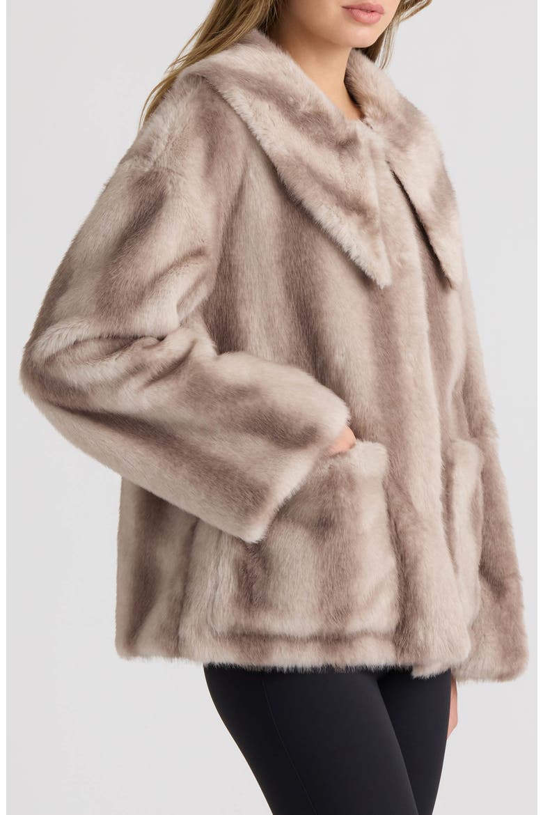 Faux Fur Crop Jacket, Alternate, color, SILVER