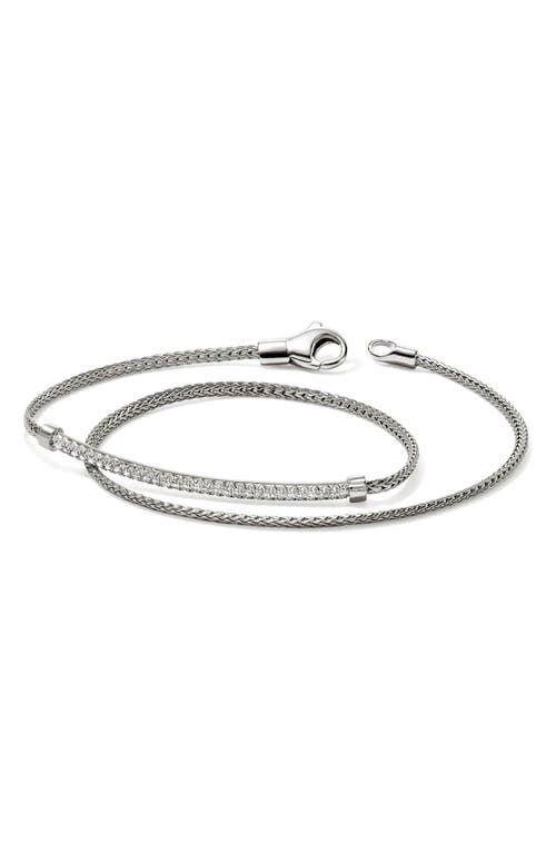 John Hardy Sterling Silver Jh Essentials Diamond Pave Wrap Bracelet In Silver/diamonds