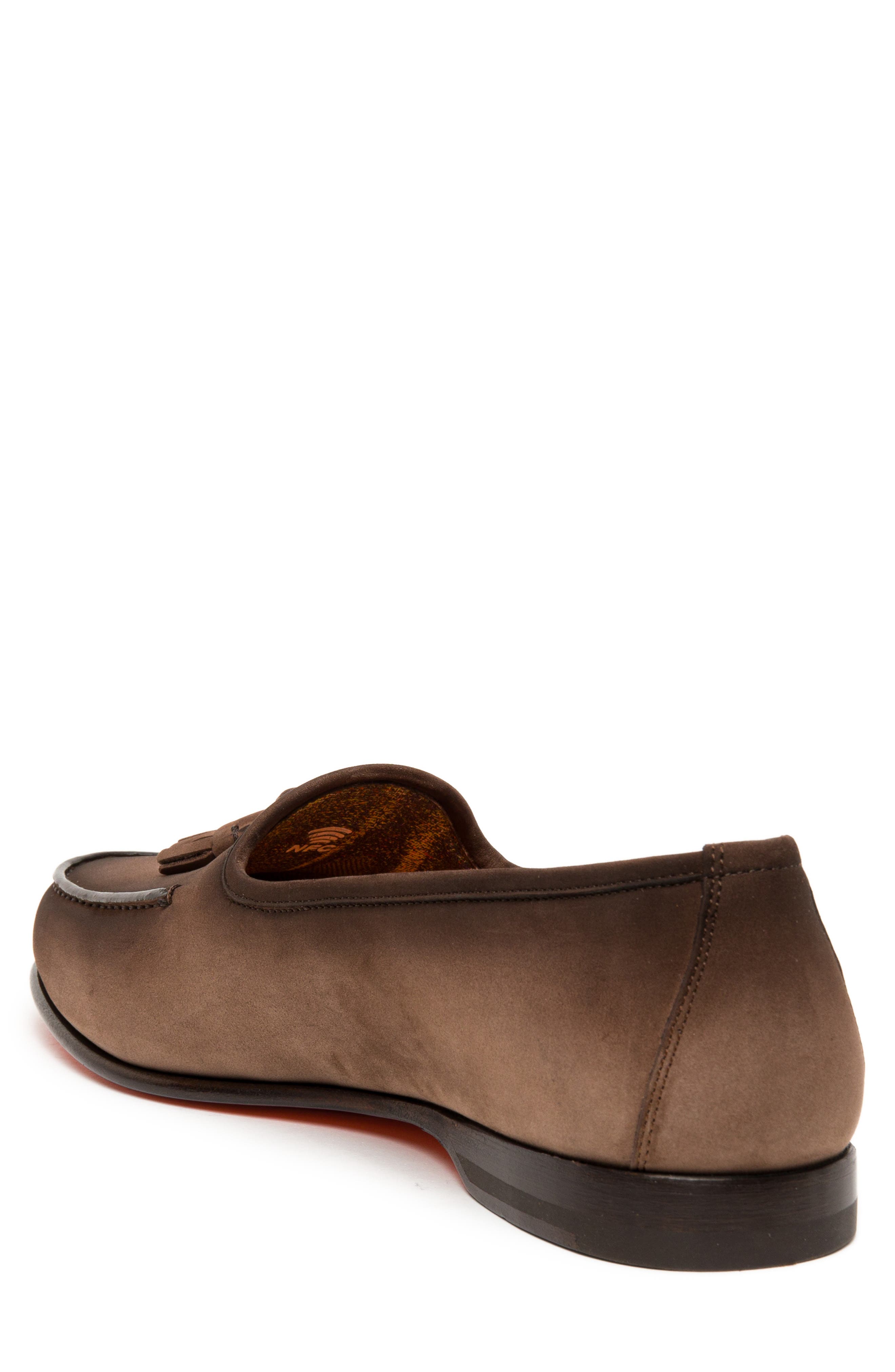 Santoni Andrea Tassel Loafer, Alternate, color, Brown