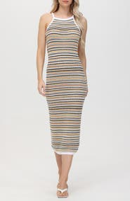 525 Joelle Stripe Knit Midi Dress