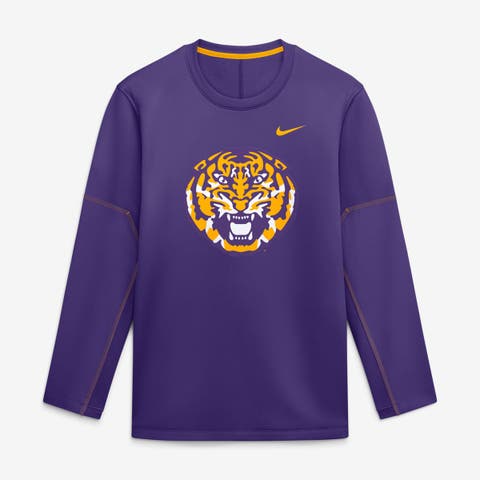 Men's Nike Purple LSU Tigers 2026 Sideline Coaches Therma-FIT Long Sleeve Top