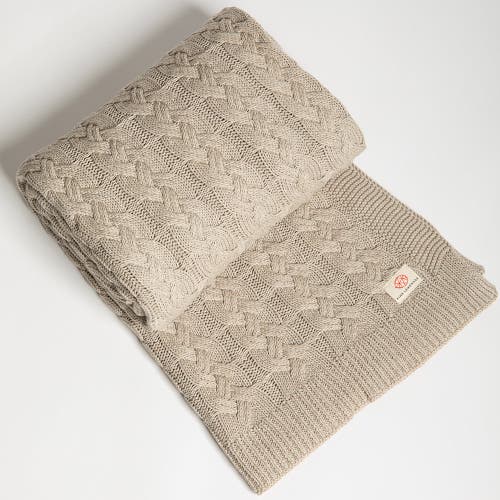 Pink Lemonade Double Cable Organic Cotton Throw Blanket In Neutral