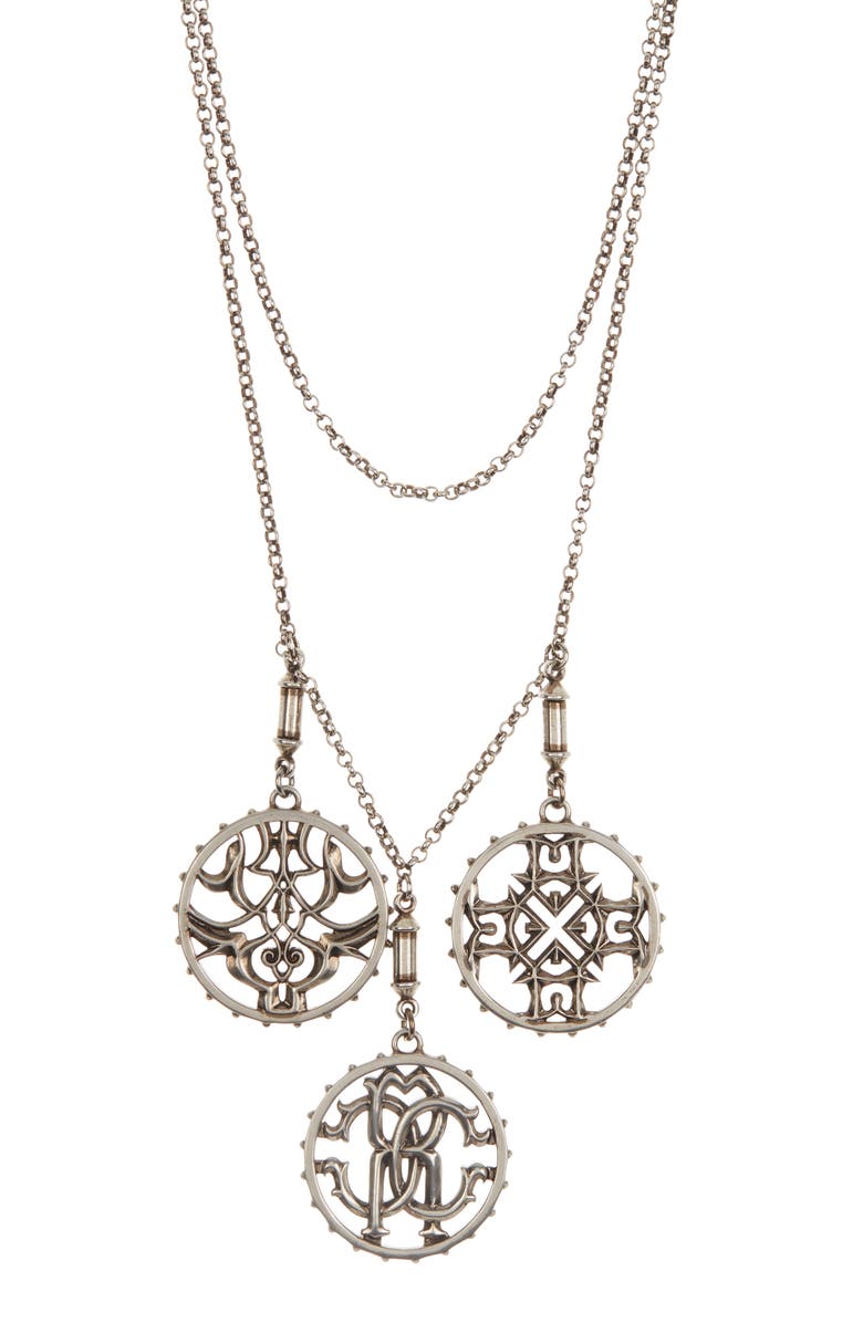 Roberto Cavalli Triple Medallion Pendant Necklace, Main, color,