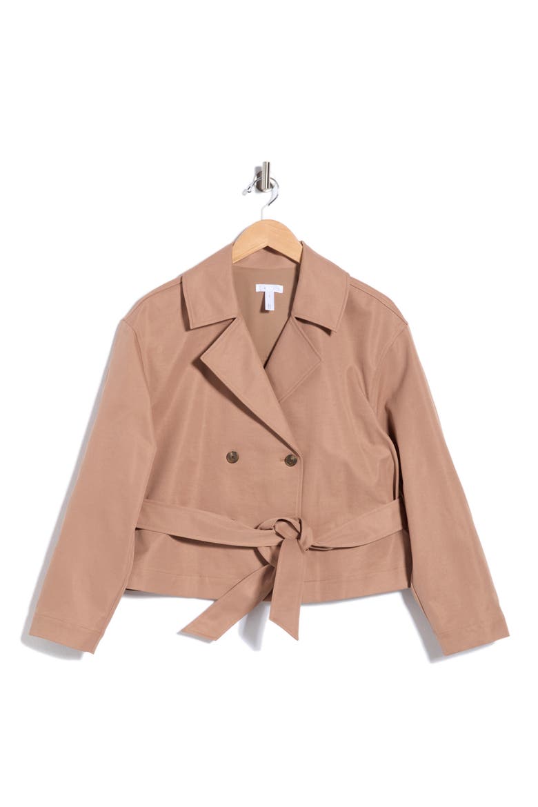 Short Trench Jacket, Alternate, color, TAN SMOKE