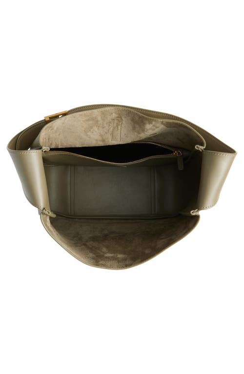 Saint Laurent Large Le 5 À 7 Leather Hobo Bag In Green