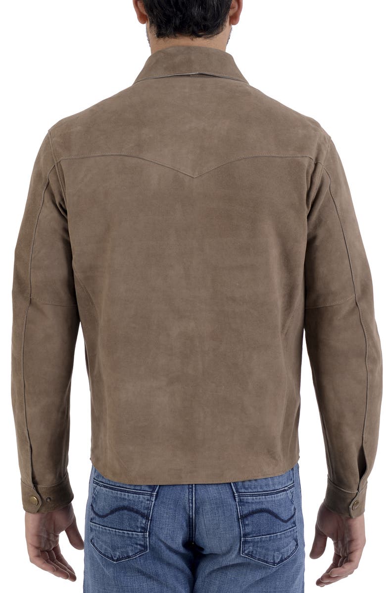 Frye Suede Long Sleeve Shacket, Alternate, color, Taupe