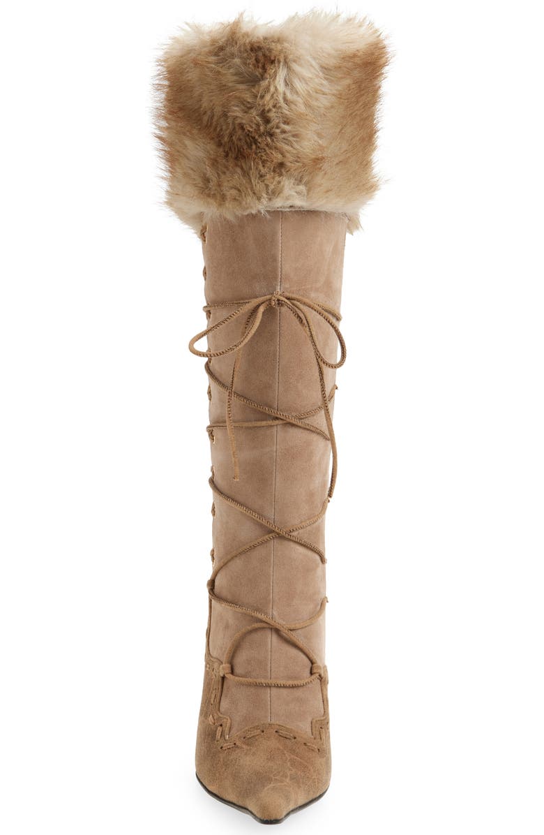 Jeffrey Campbell Verbier Knee High Boot, Alternate, color, Beige Combo