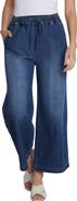 Wash Lab Denim Drawstring Ankle Wide Leg Jeans