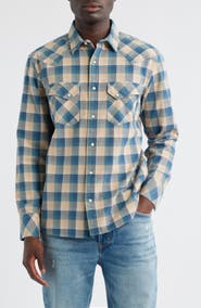 Pendleton Wyatt Plaid Cotton Snap-Up Shirt