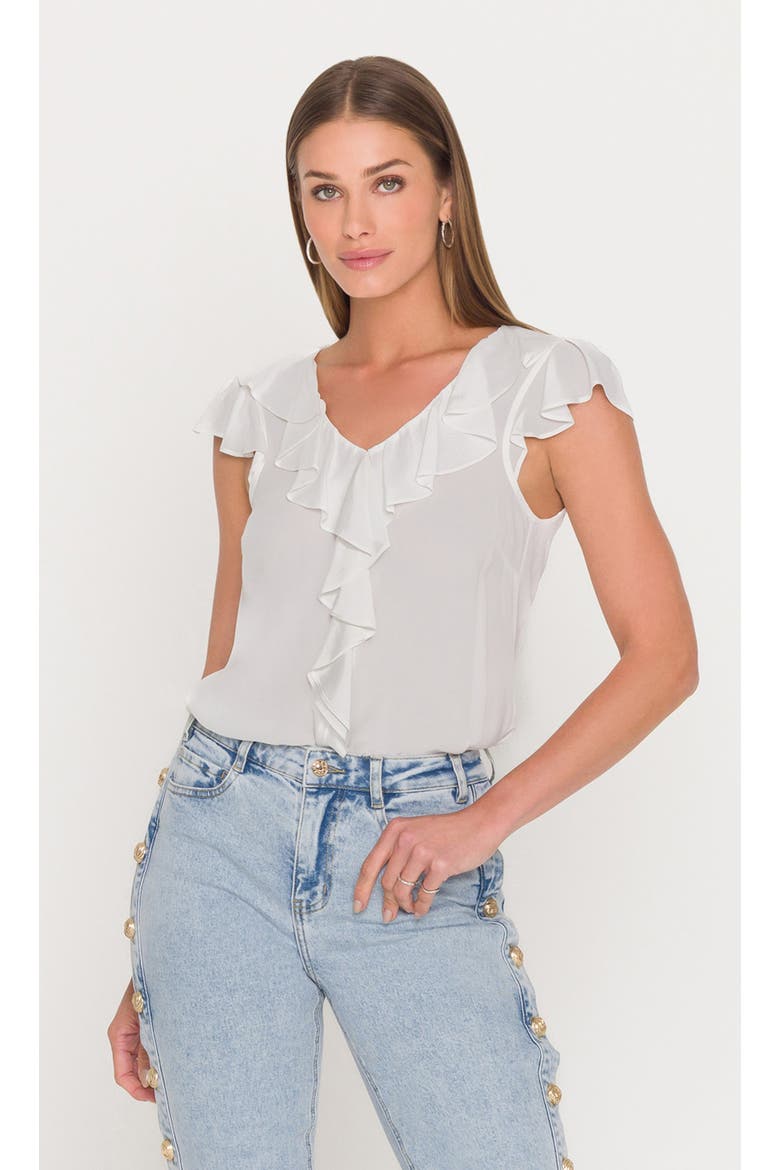 Everheart Georgette Blouse, Main, color, white