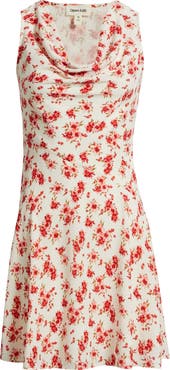 Open Edit Cowl Neck Fit & Flare Minidress