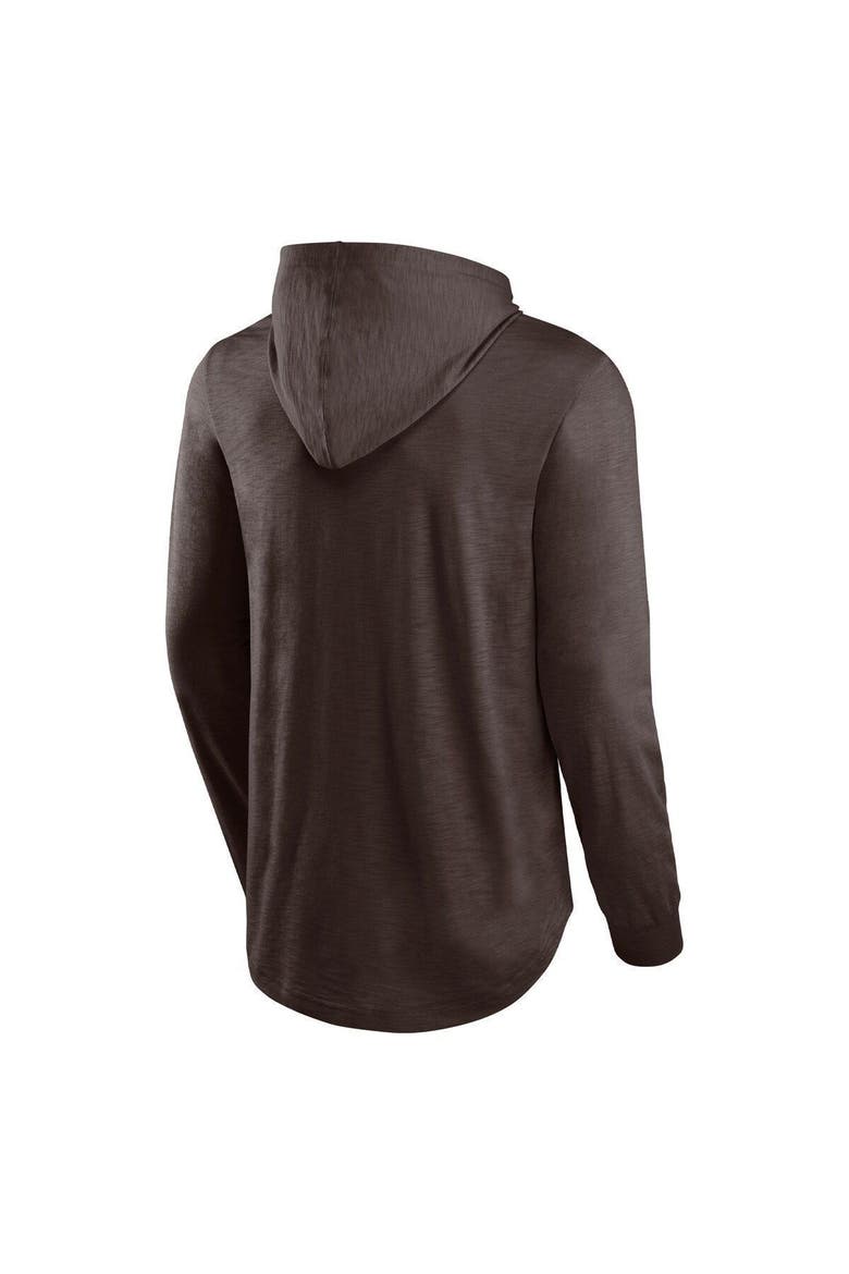 Men's Fanatics Branded Brown Cleveland Browns Front Runner Long Sleeve Hooded T-Shirt, Alternate, color, Brown