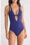 Deep V-Neck Teardrop One-Piece Swimsuit