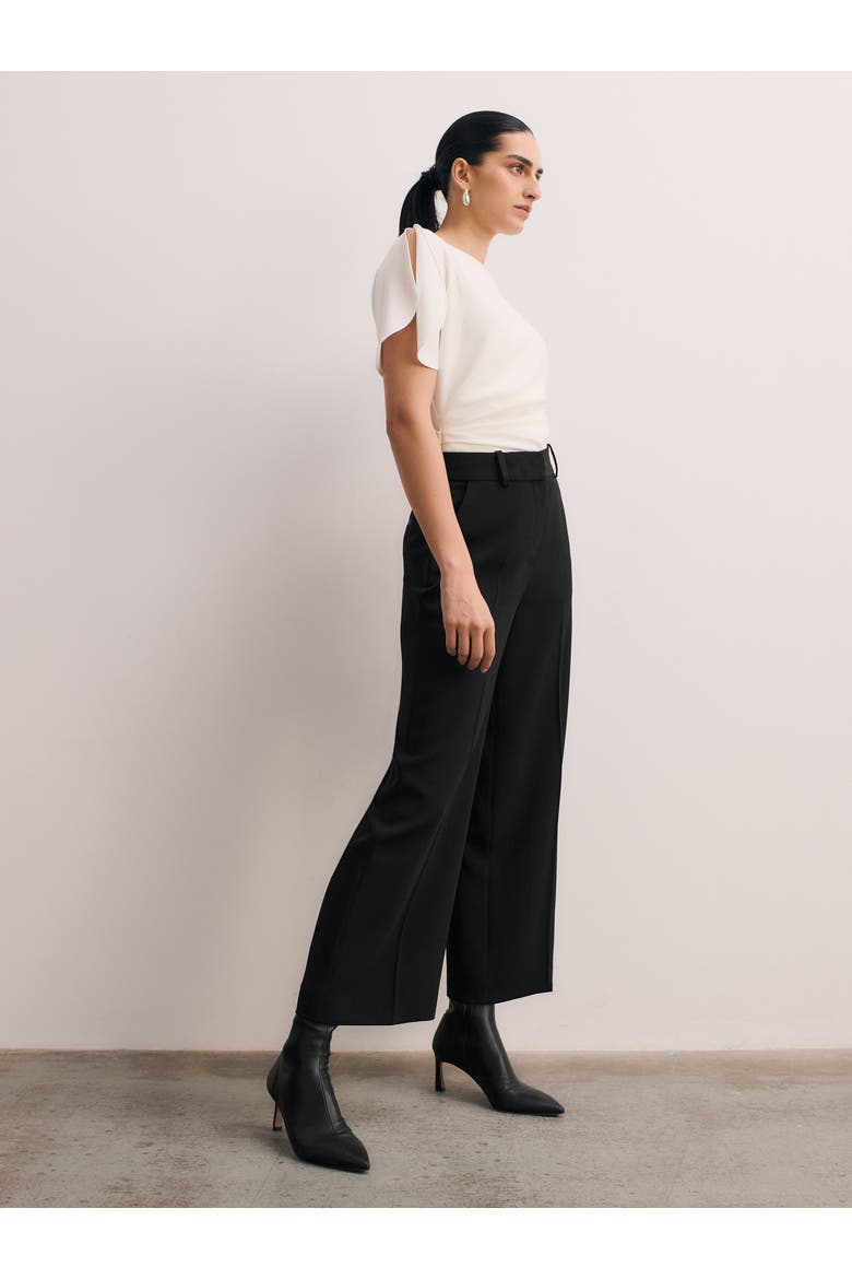 Clever Crepe Adelaide Cropped Pants, Alternate, color, Black
