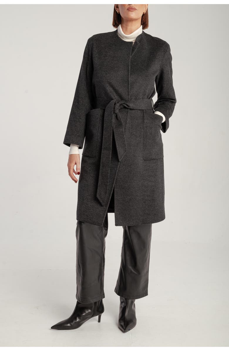 1982 Cashmere Belted Lapel Coat, Alternate, color, Mid Grey