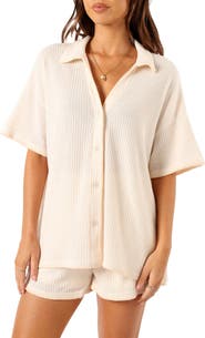 Petal & Pup Bobby Knit Button-Up Shirt & Shorts Set