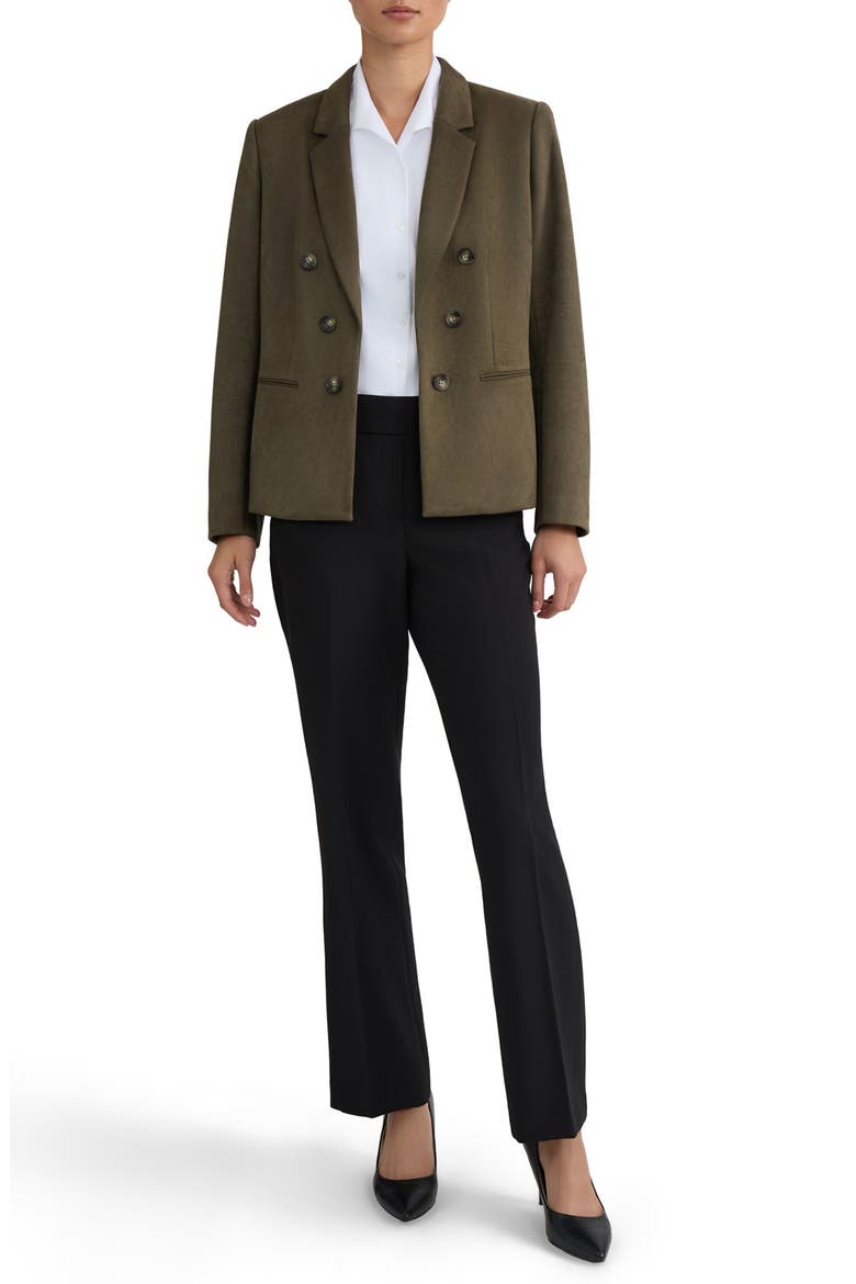 Scuba Knit Open Front Blazer, Alternate, color, JASPER GREEN