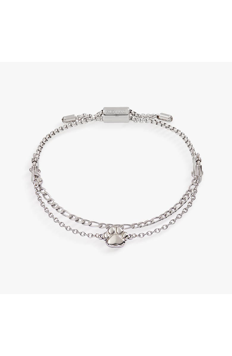 Alex and Ani Paw Stranded Bracelet Set, Main, color, Silver