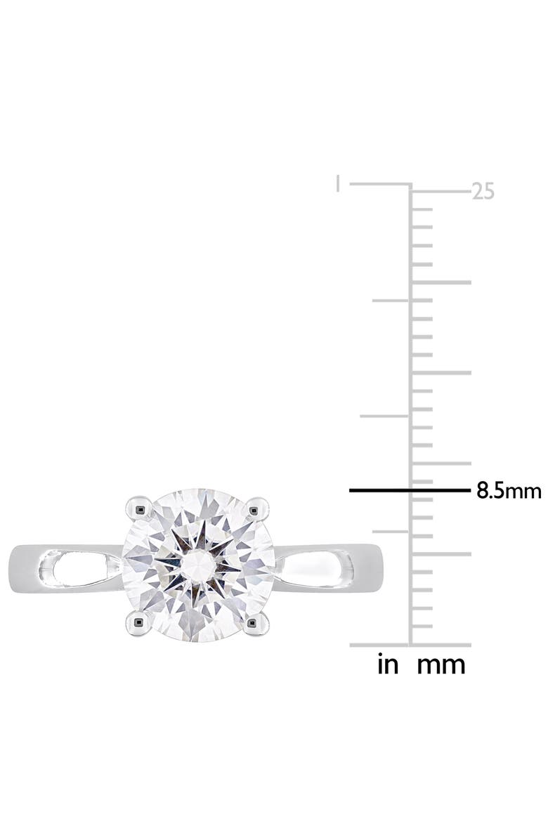 DELMAR Dew Round Cut Created Moissanite Ring, Alternate, color, Silver