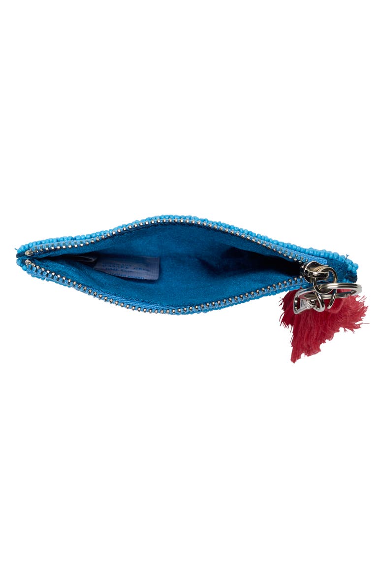 Stripe Lemon Beaded Coin Pouch, Alternate, color, BLUE MULTI