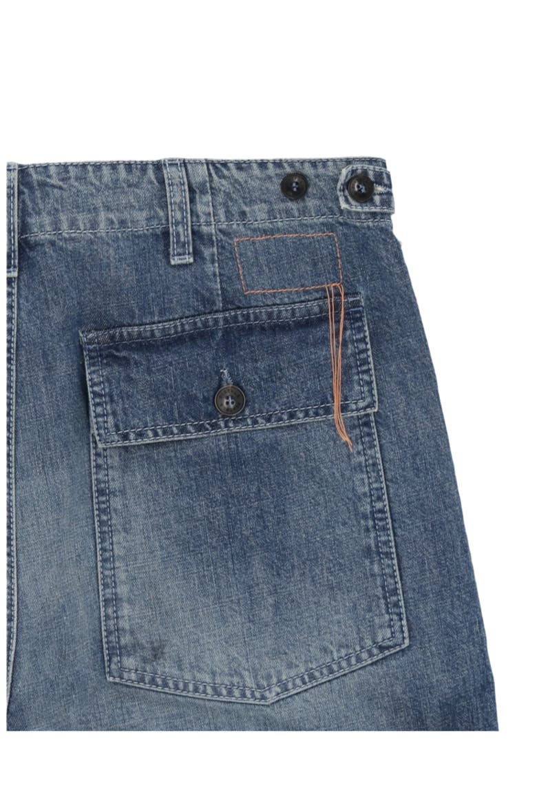 Denim Fatigue Pants, Alternate, color, Custom Wash