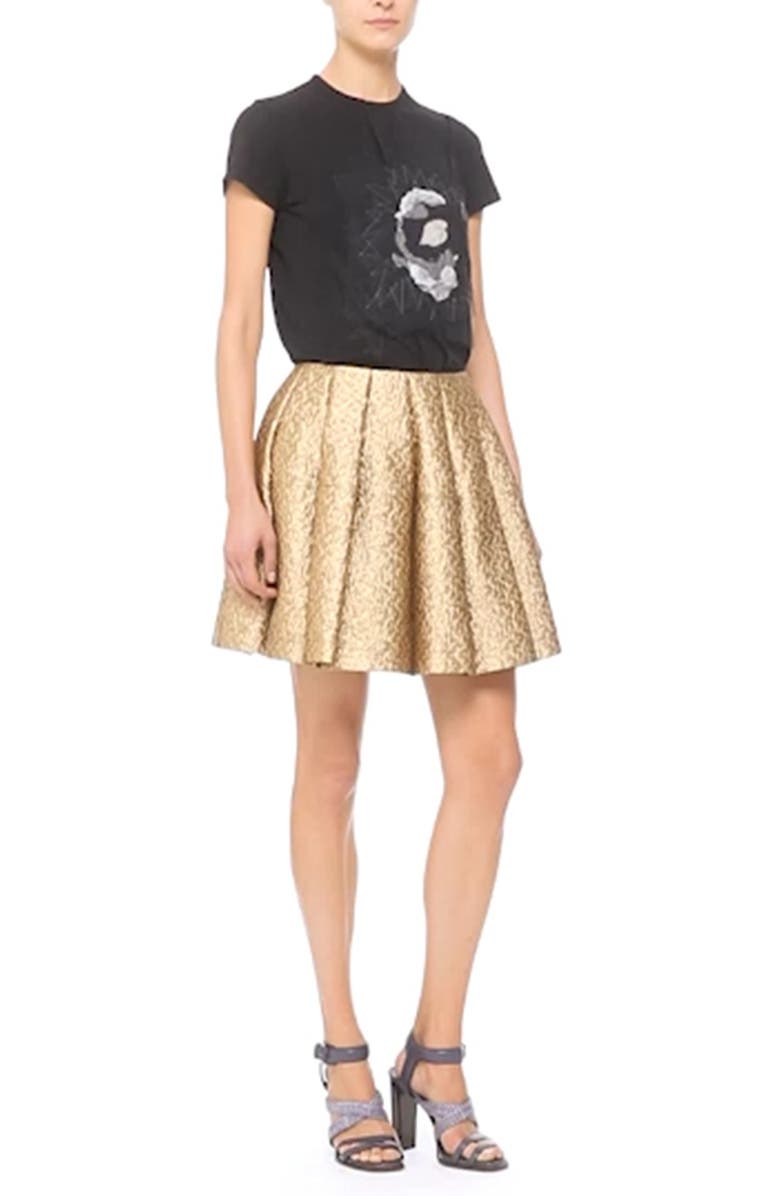 Creatures of the Wind 'Seville' Pleated Metallic Brocade Miniskirt, Alternate, color, 