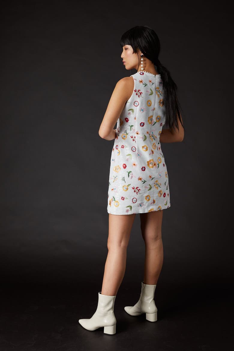 Derling Embroidered Dress, Alternate, color, Blanche