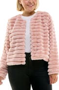Nina Leonard Faux Fur Bolero Jacket
