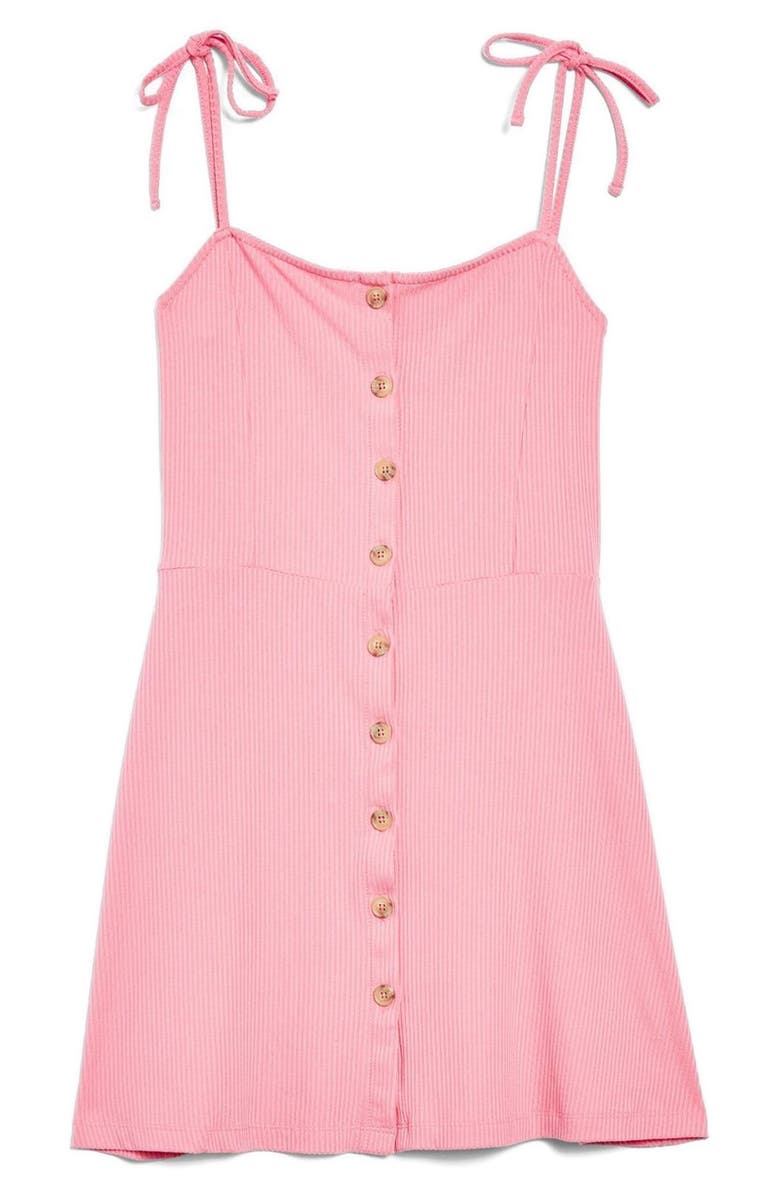 Topshop Button Down Rib Minidress, Alternate, color, 