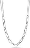 GLAZE JEWELRY Sterling Silver Paperclip Link Station Necklace