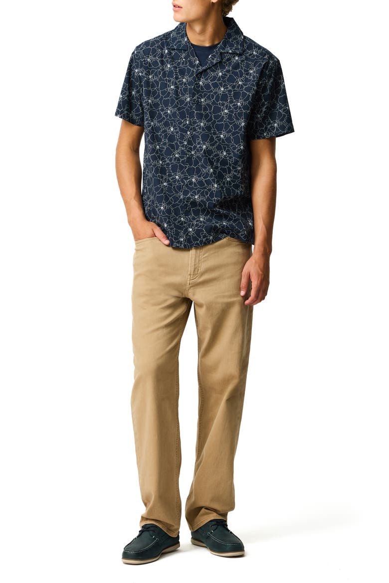 Crater Valley Floral Camp Shirt, Alternate, color, INK