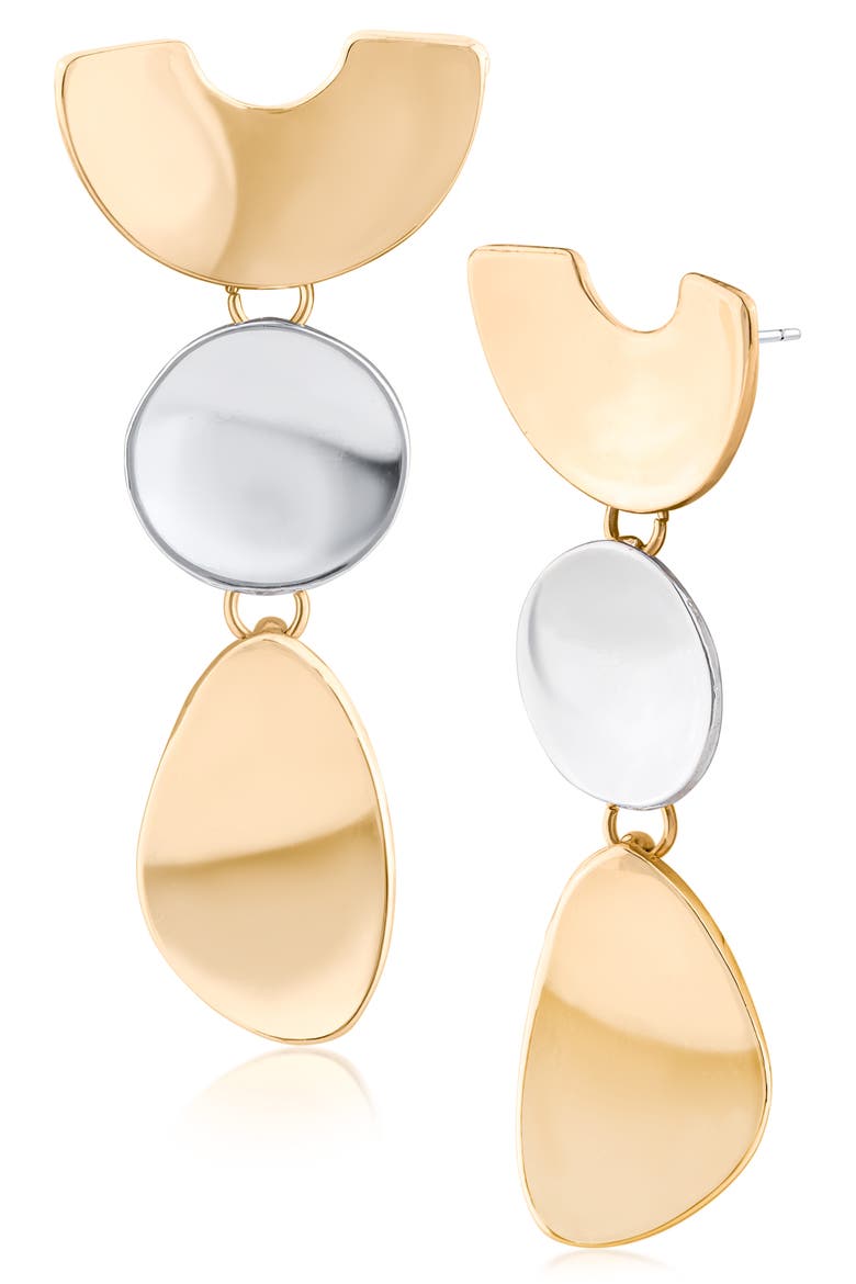 Geometric Modern Two-Tone Drop Earrings (Nordstrom Exclusive), Main, color, GOLD/ SILVER