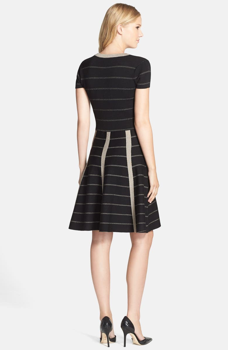 Gabby Skye Metallic Fit & Flare Sweater Dress, Alternate, color, 