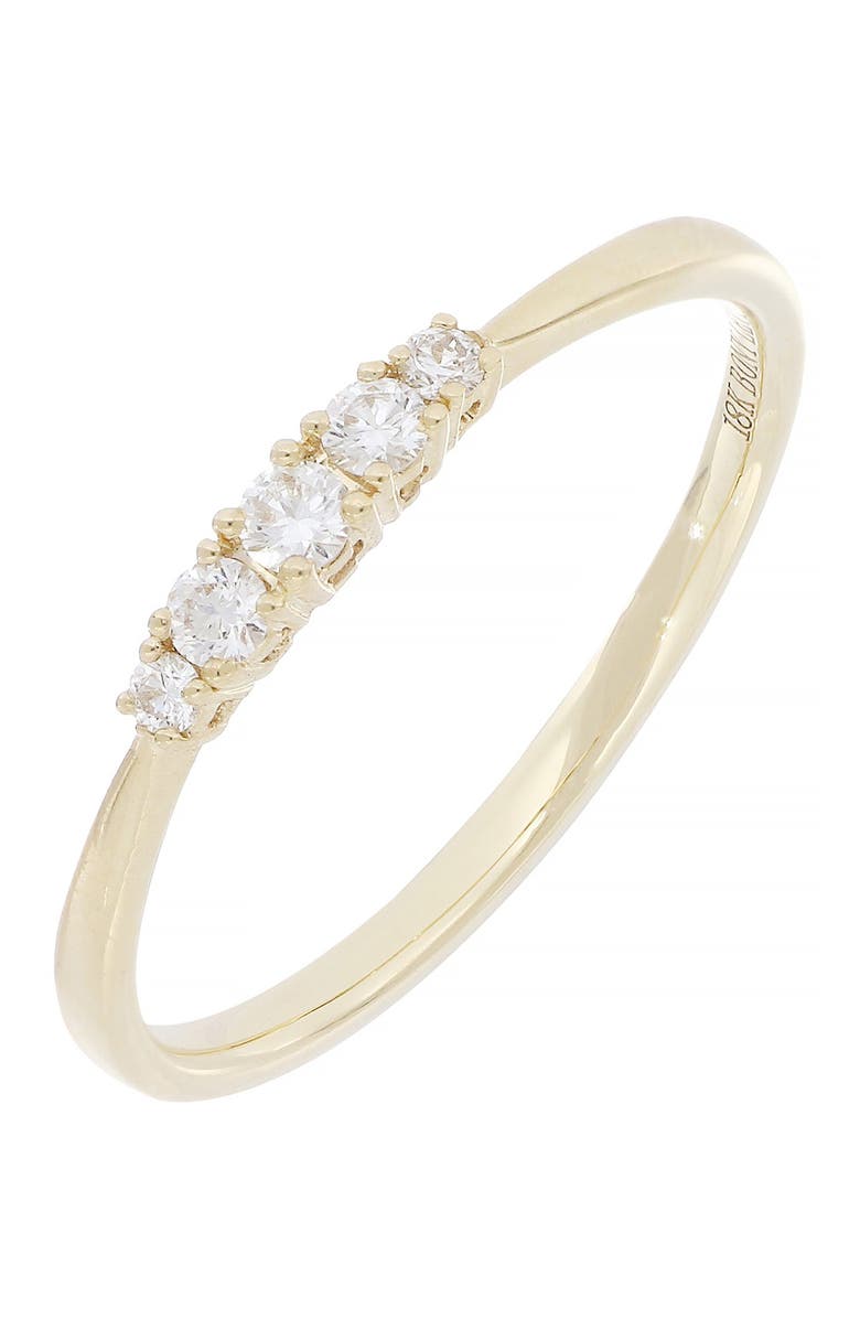 Bony Levy 18K Yellow Gold Diamond 5 Stone Graduated Stackable Ring - 0.16 ctw, Main, color,