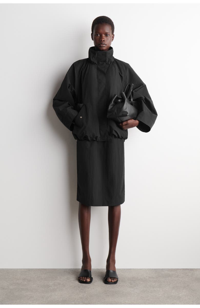 COS Gathered Pencil Skirt, Main, color, Black